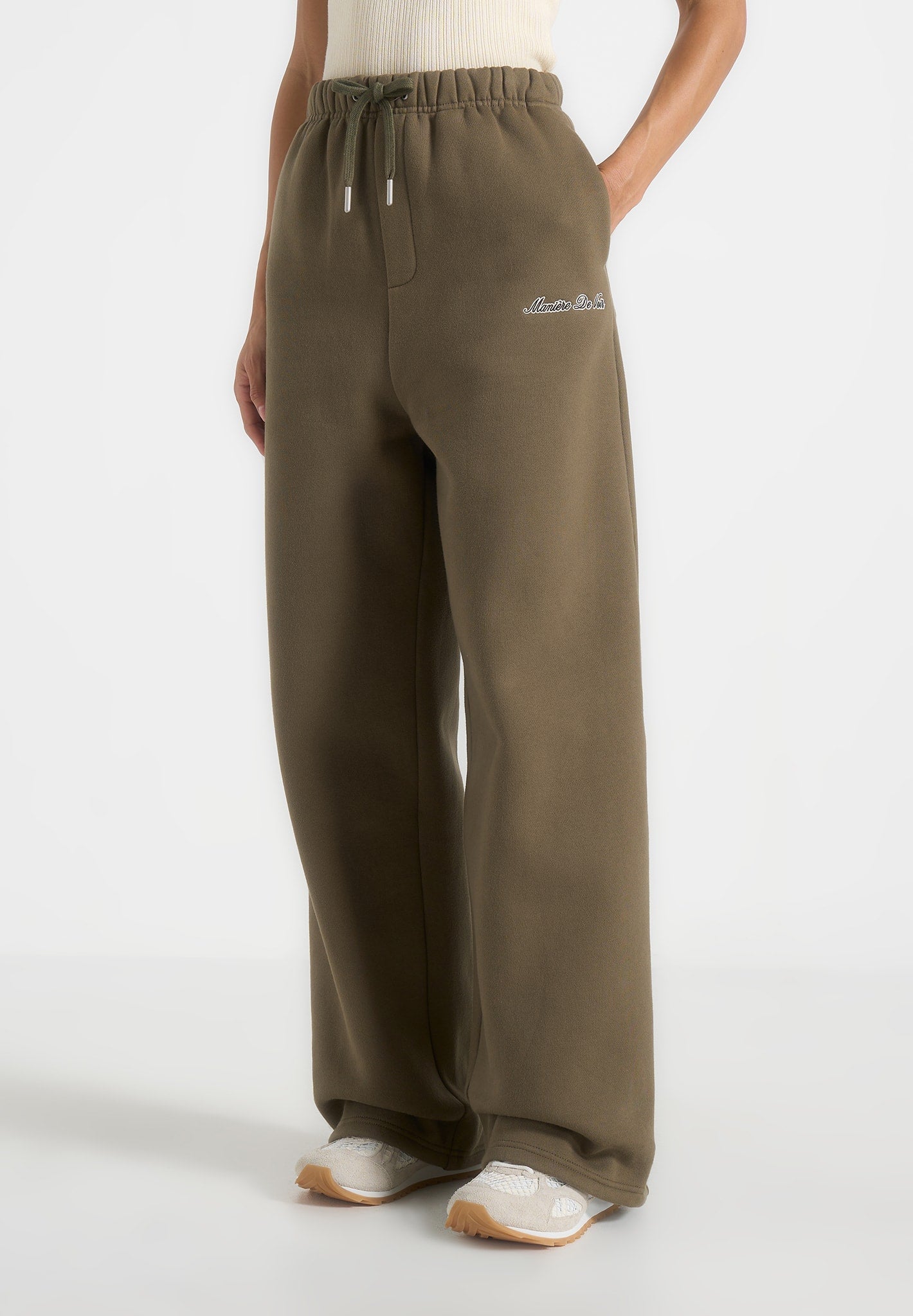 Taylor - Unisex Signature Wide Leg Joggers - Olive 