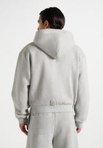 Zia - Unisex Signature Relaxed Fit Zip Hoodie - Marl Grey
