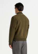 Arsène - Suede Bomber Jacket - Olive