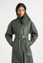 leyna-ostrich-hourglass-belted-coat-olive