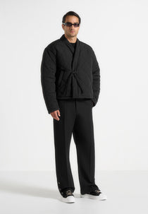 Emil - Kimono Quilted Wrap Puffer Jacket - Black
