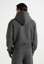 Zia - Unisex Signature Relaxed Fit Zip Hoodie - Charcoal Grey