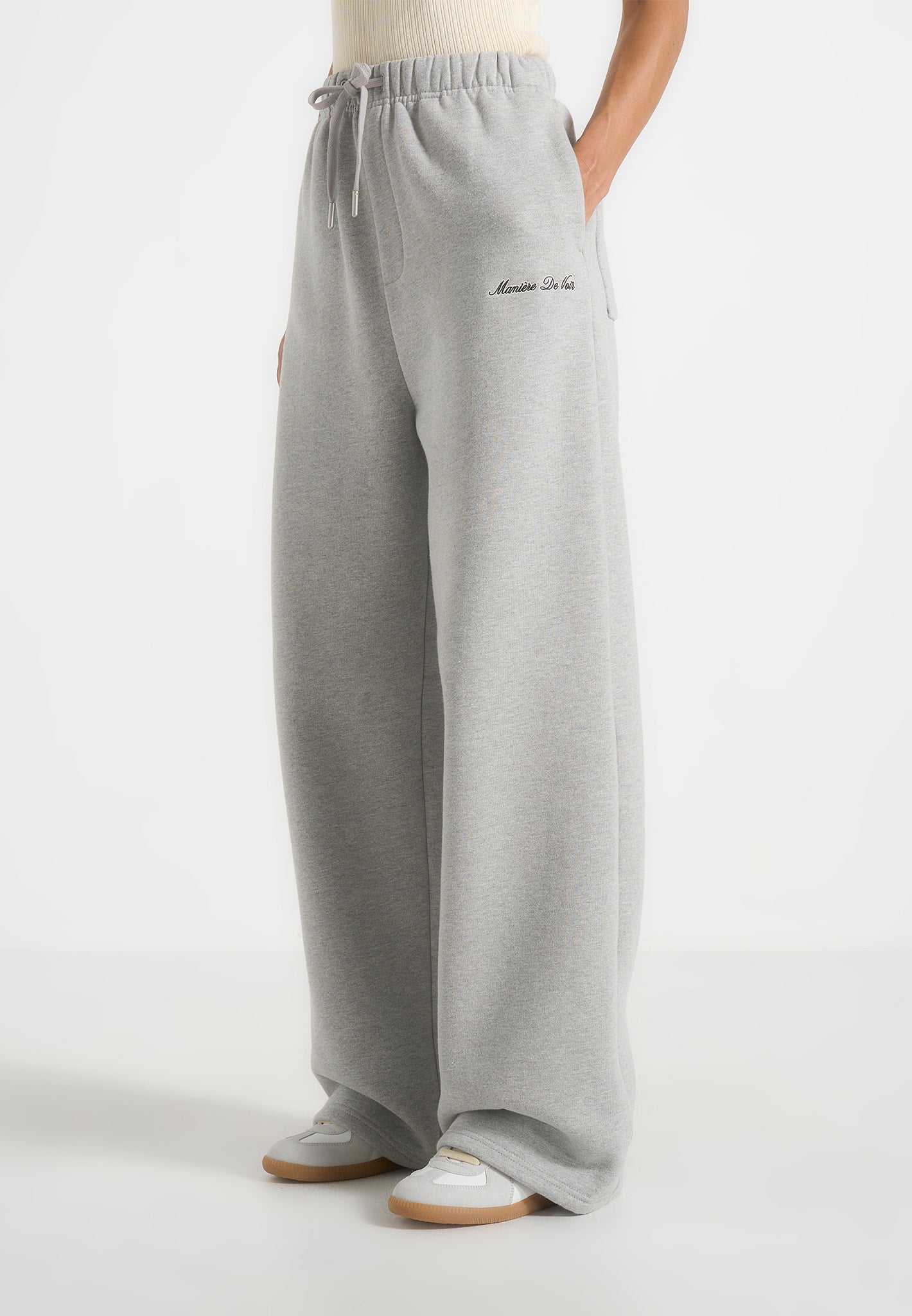 Taylor - Unisex Signature Wide Leg Joggers - Marl Grey 