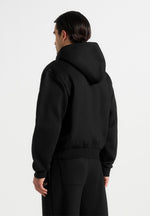 Zia - Unisex Signature Relaxed Fit Zip Hoodie - Black