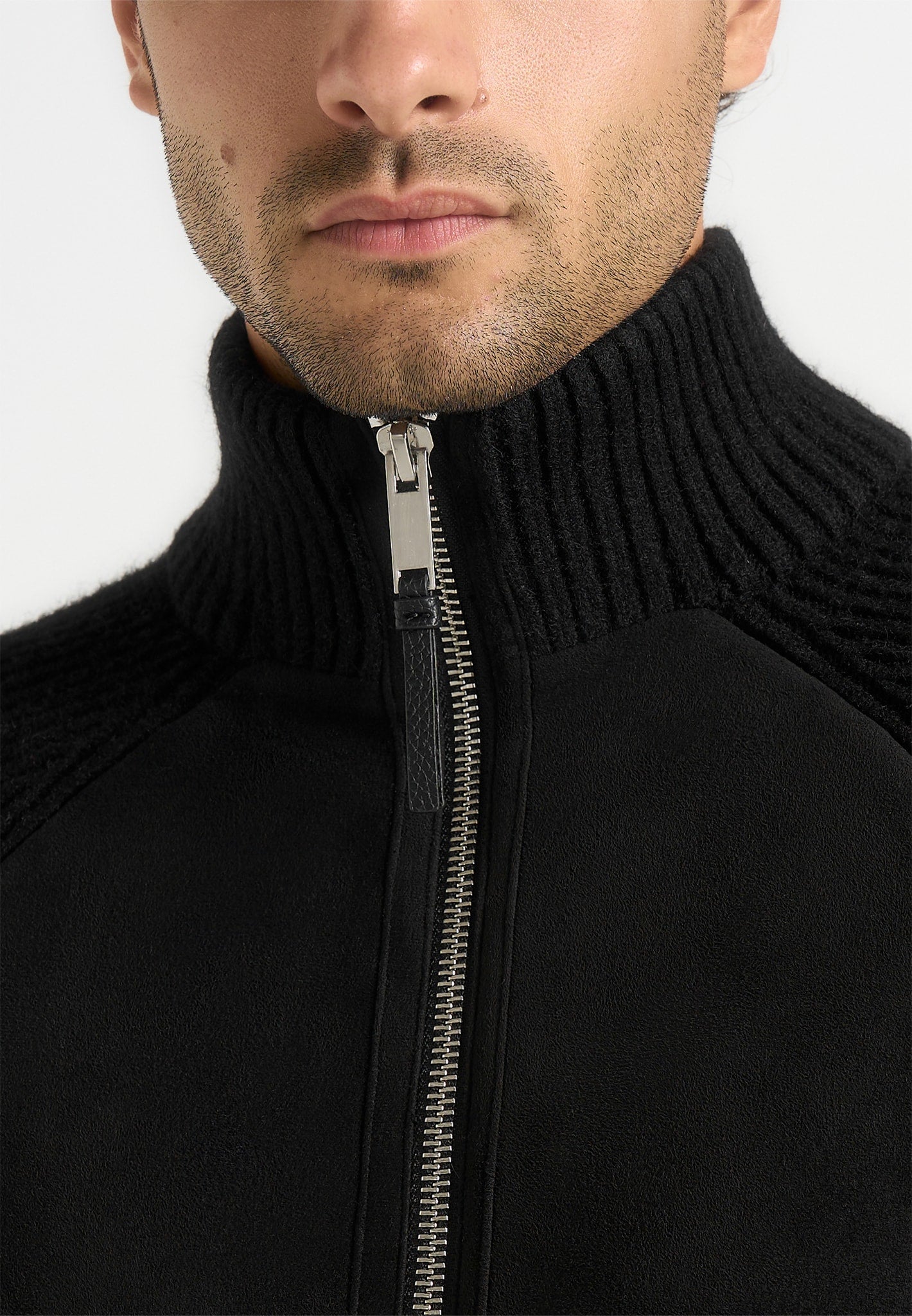 Rami - Suede & Knit Jacket - Black