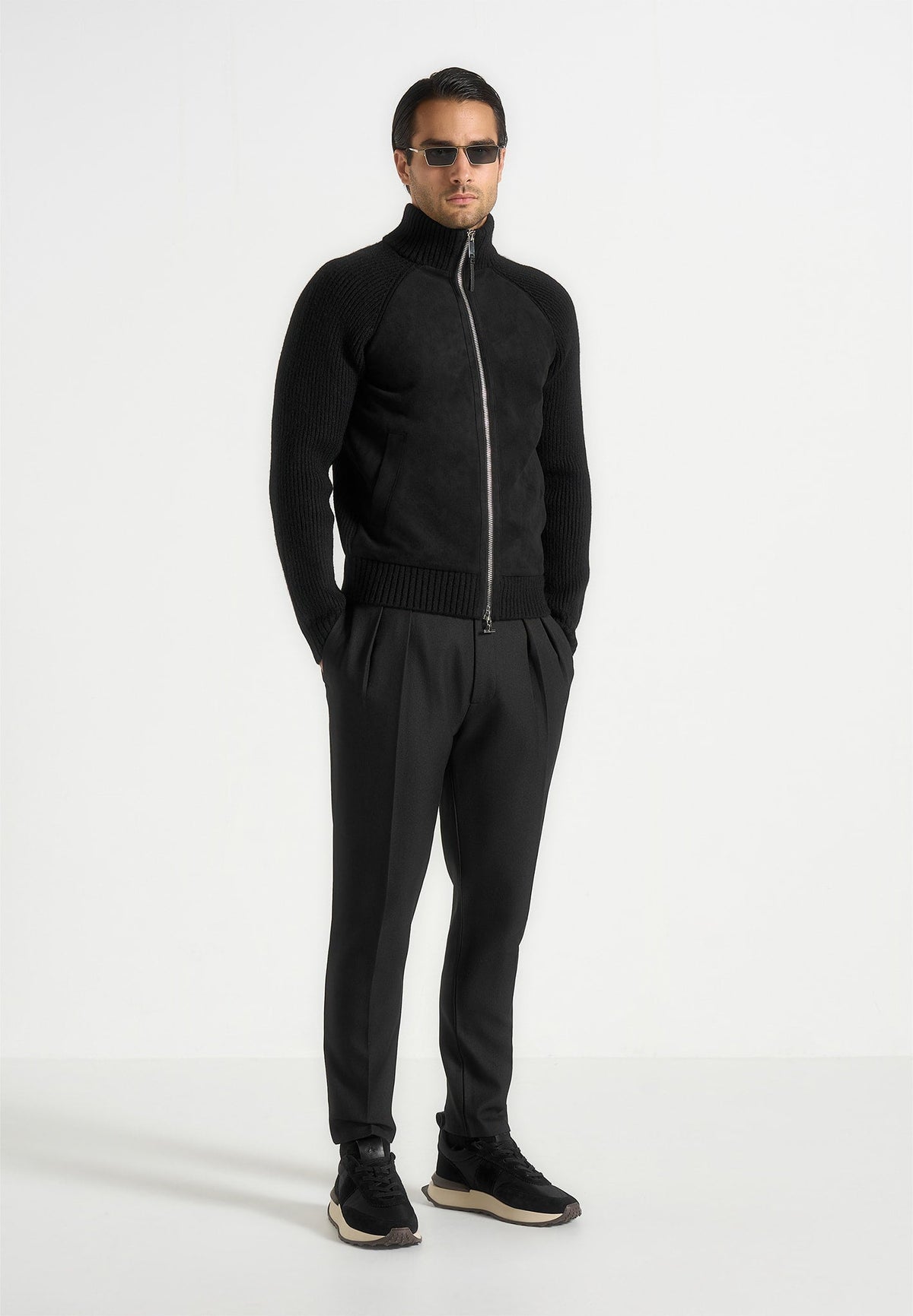 Rami - Suede & Knit Jacket - Black