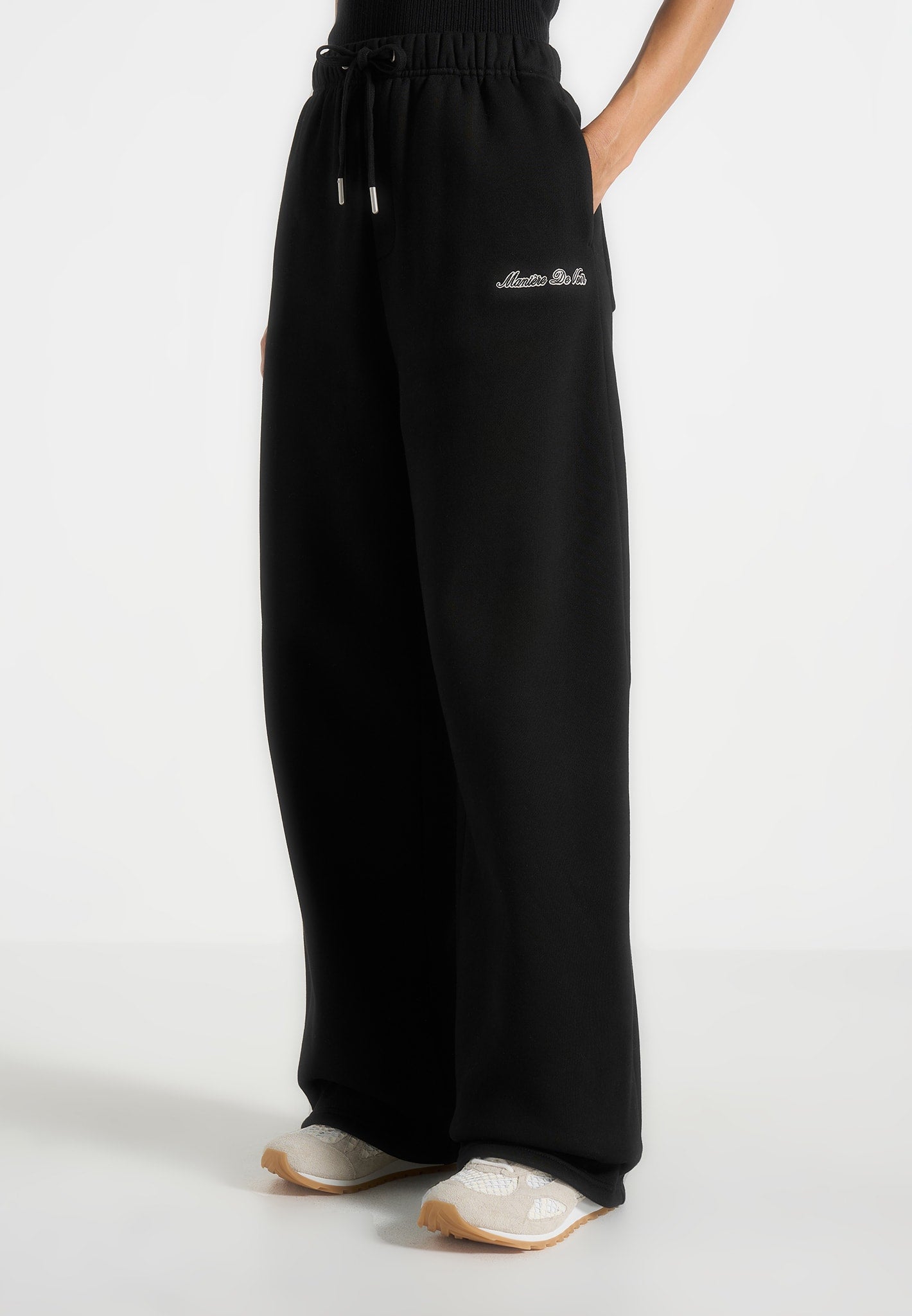 Taylor - Unisex Signature Wide Leg Joggers - Black