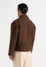 Mika - Unisex Double Breasted Wool Jacket - Brown
