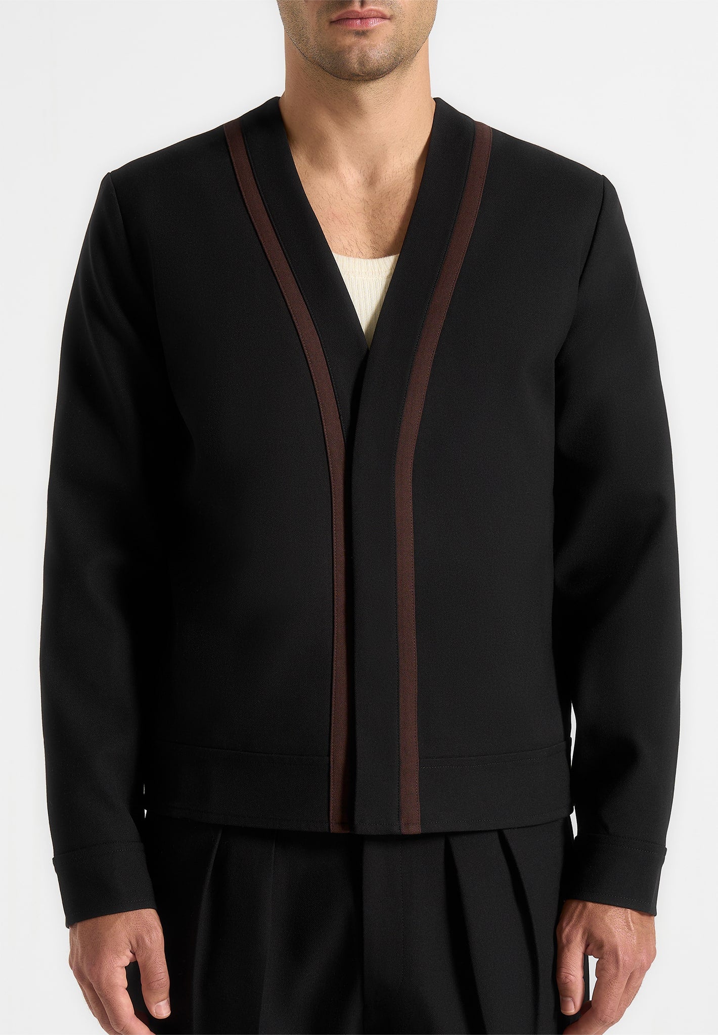 alain-tailored-cardigan-with-contrast-placket-black 