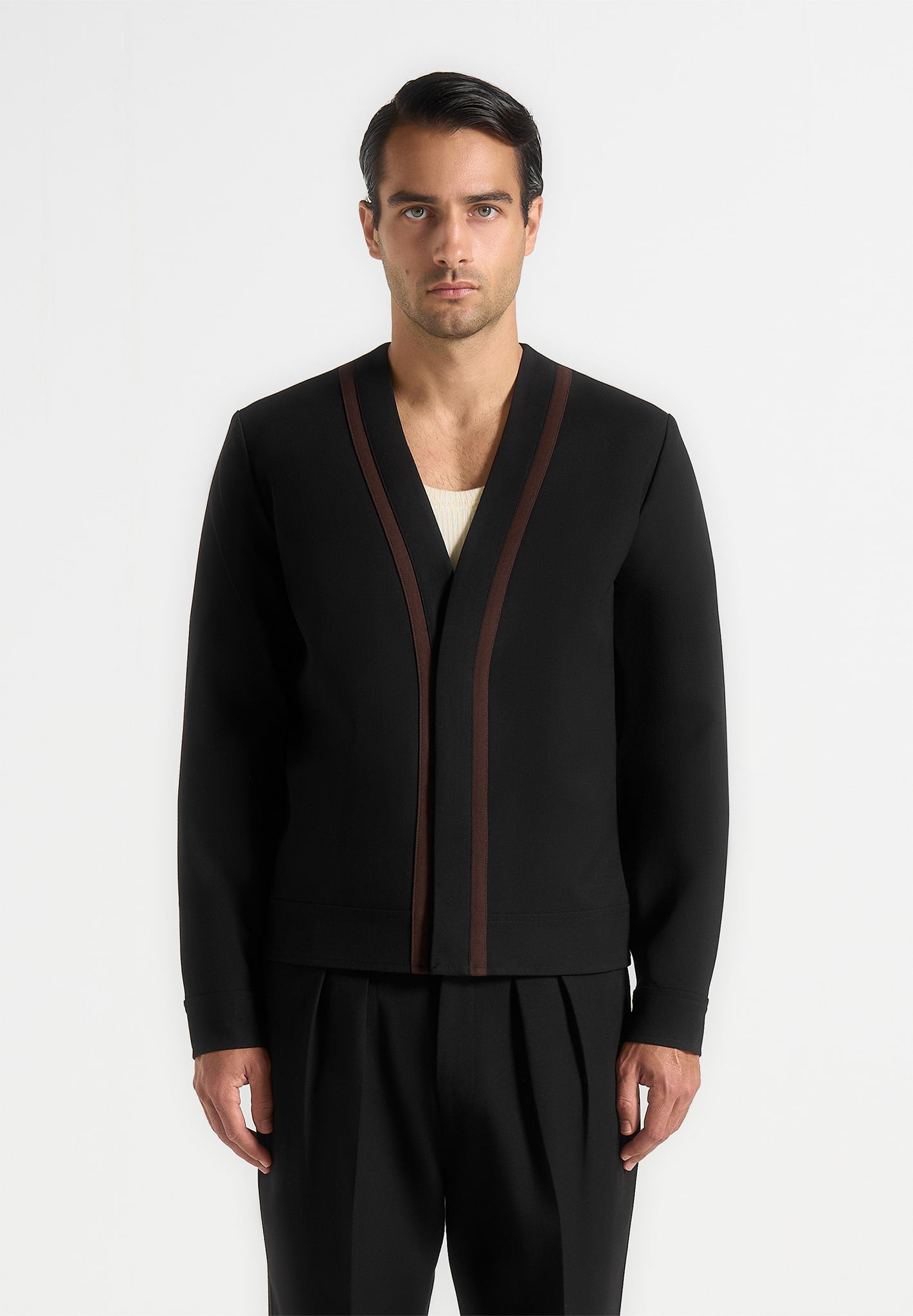 alain-tailored-cardigan-with-contrast-placket-black 