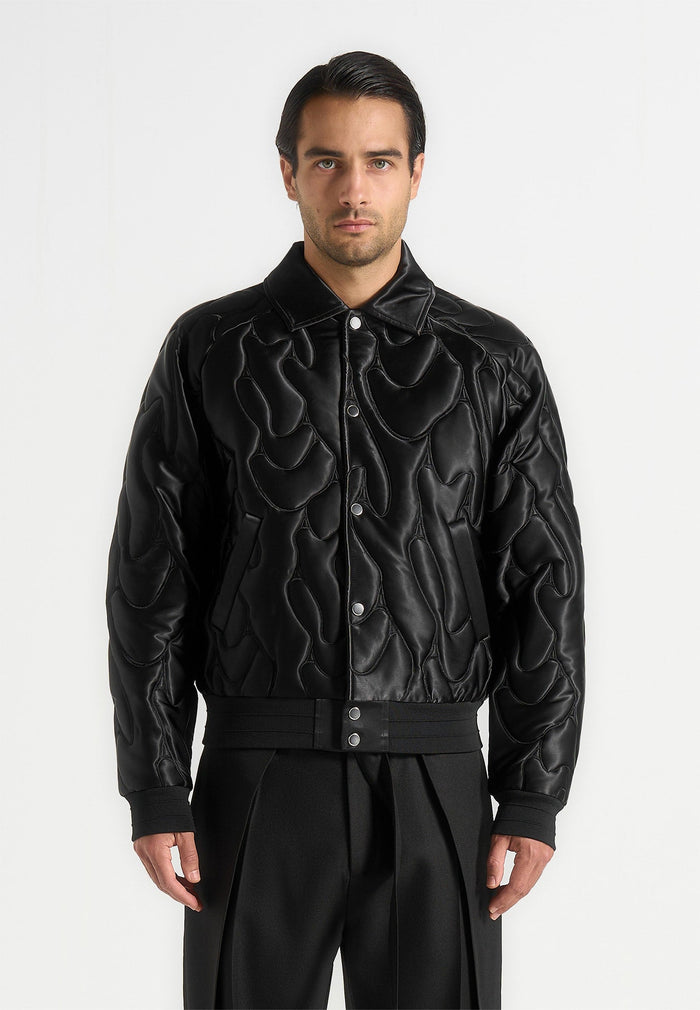 Ugo - Satin Embroidered Jacket - Black