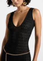 myriam-pointelle-plunge-midaxi-dress-with-chain-black