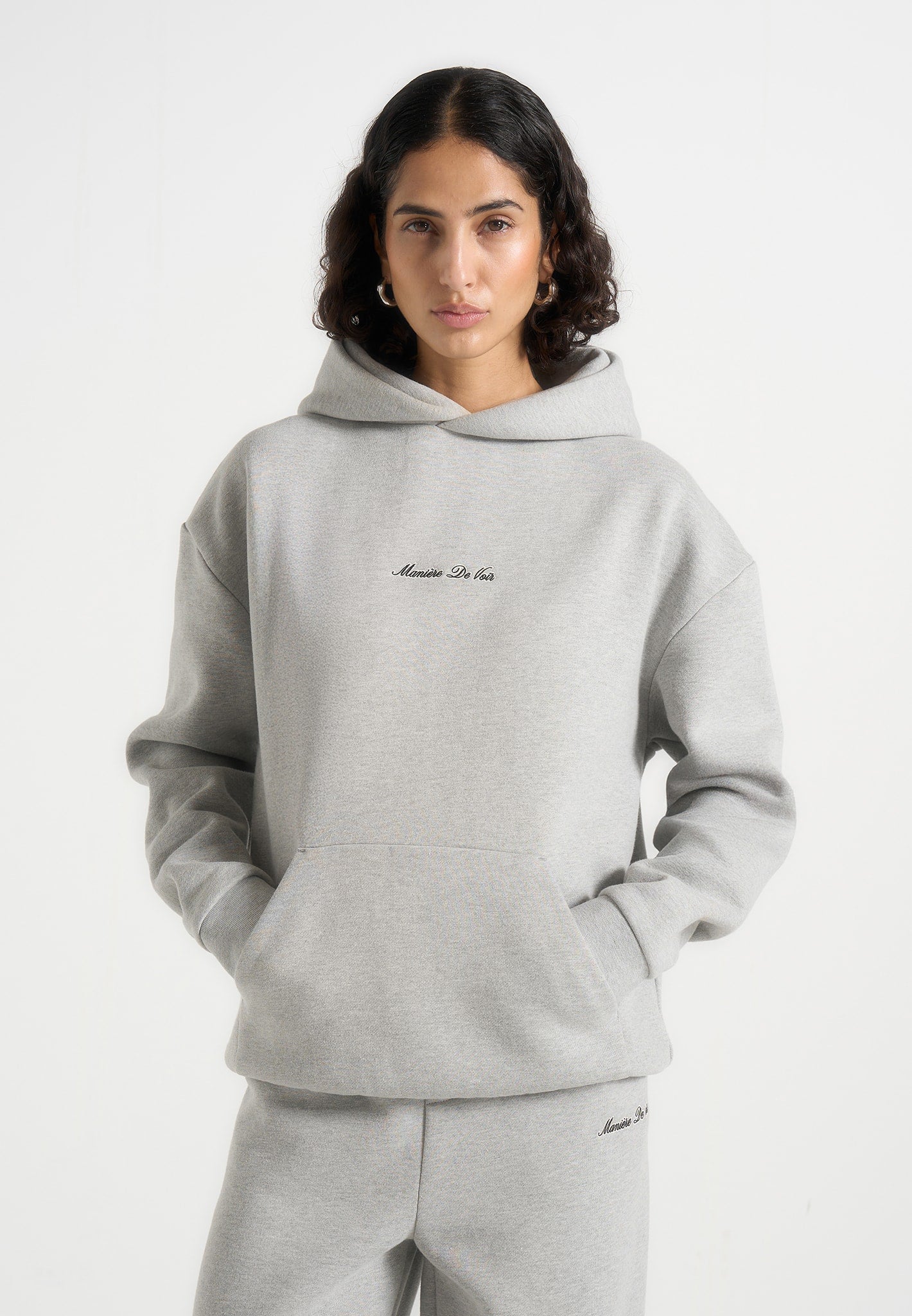 Ollie - Unisex Signature Relaxed Fit Hoodie - Grey Marl
