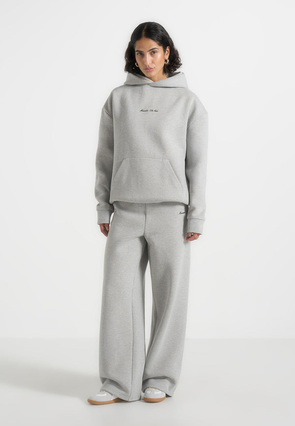 JS001 - Unisex Signature Relaxed Fit Hoodie - Grey Marl