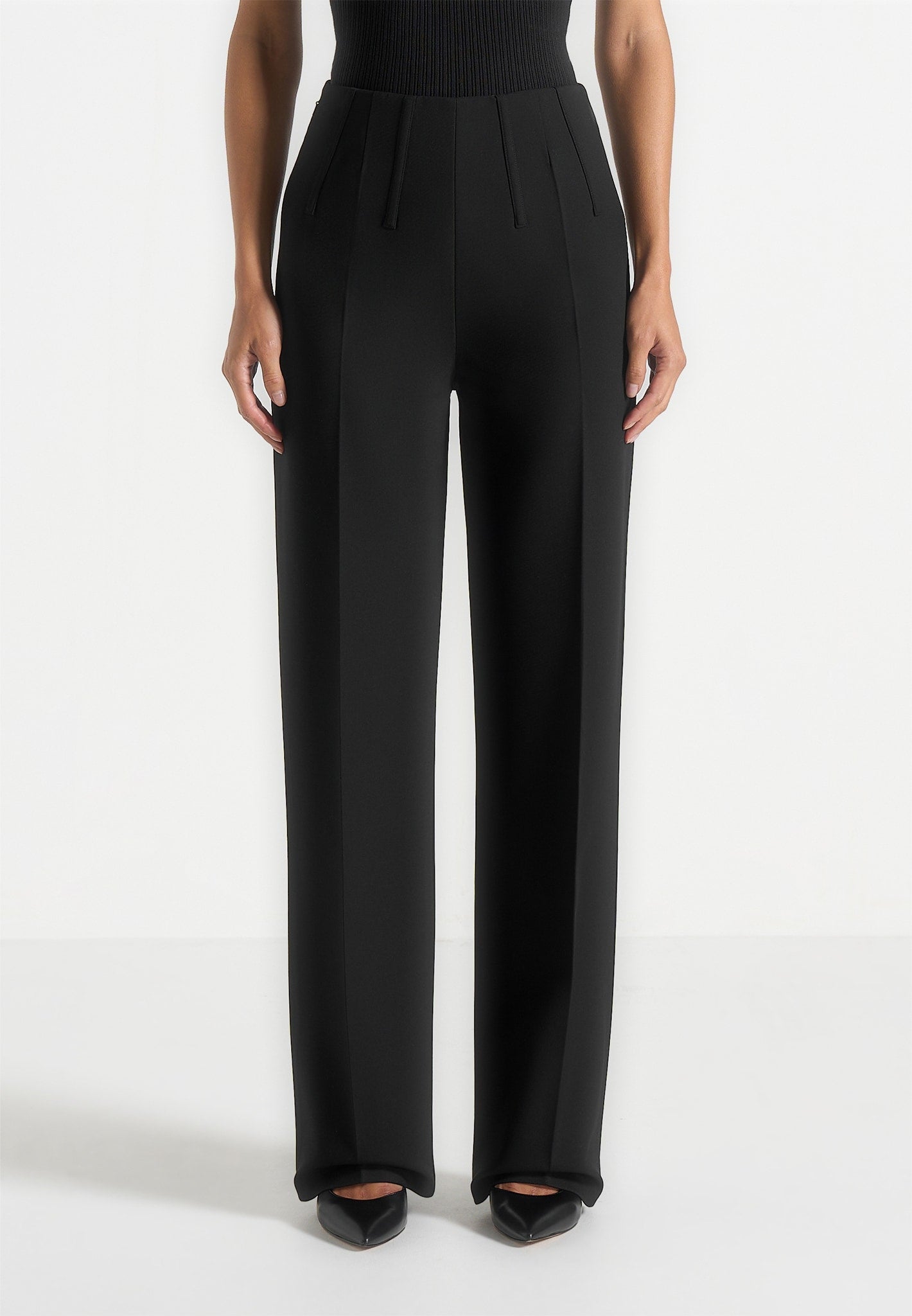 Rafaela - Corset Waist Tailored Trousers - Black
