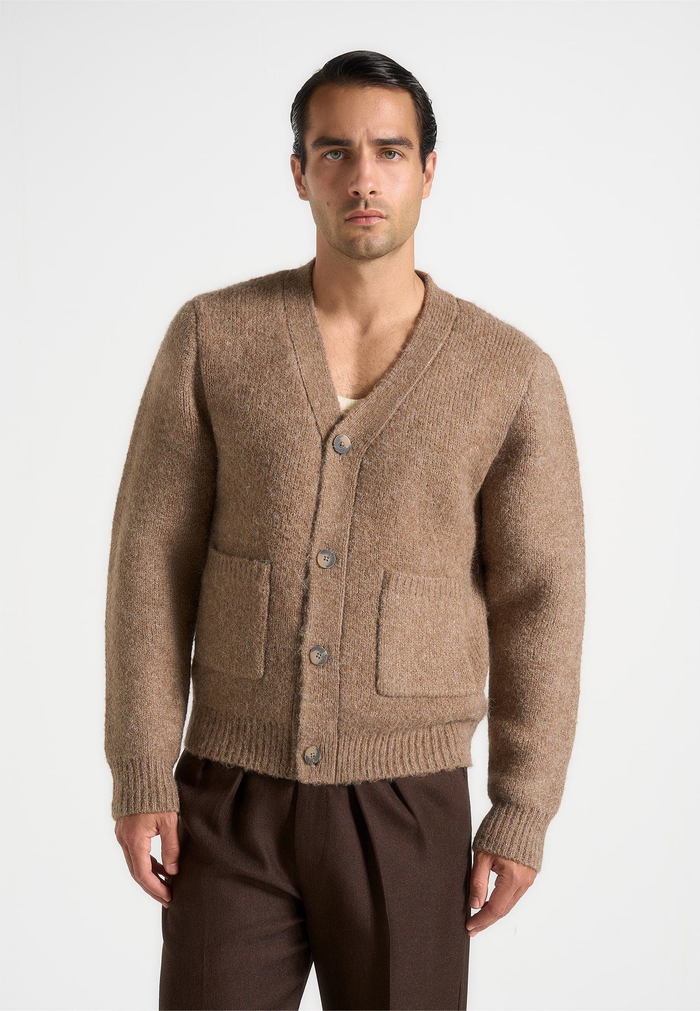 Aldo - Wool Knit Cardigan - Taupe 