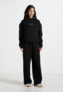 Ollie - Unisex Signature Relaxed Fit Hoodie - Black