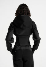brune-corset-jersey-and-satin-zip-hoodie-black