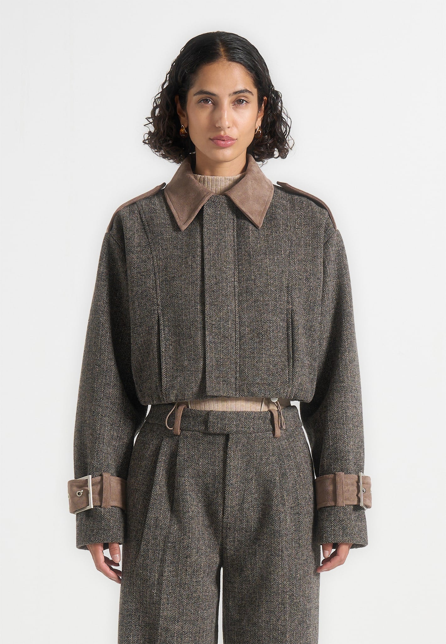 galia-herringbone-and-suede-bungee-hem-jacket-grey