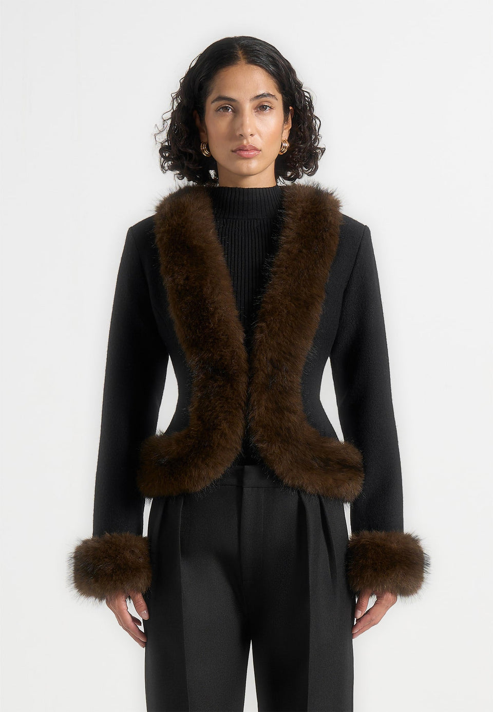 lina-sculpted-wool-and-fur-trim-jacket-black