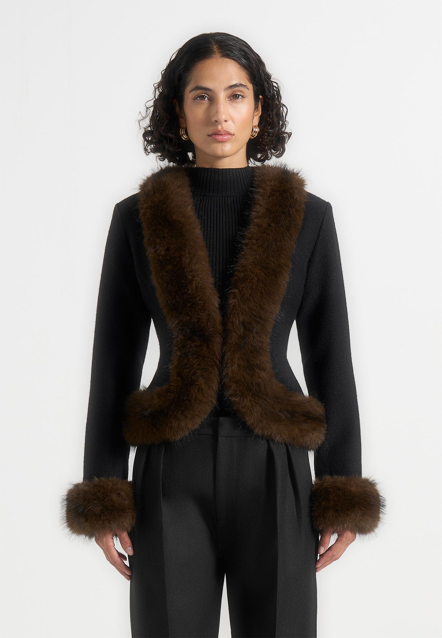 lina-sculpted-wool-fur-trim-jacket-black