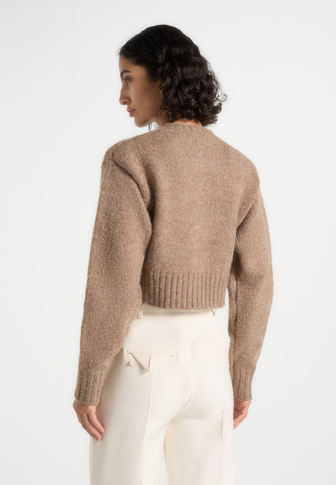 Caren - Brushed Wool Knit Cardigan - Beige