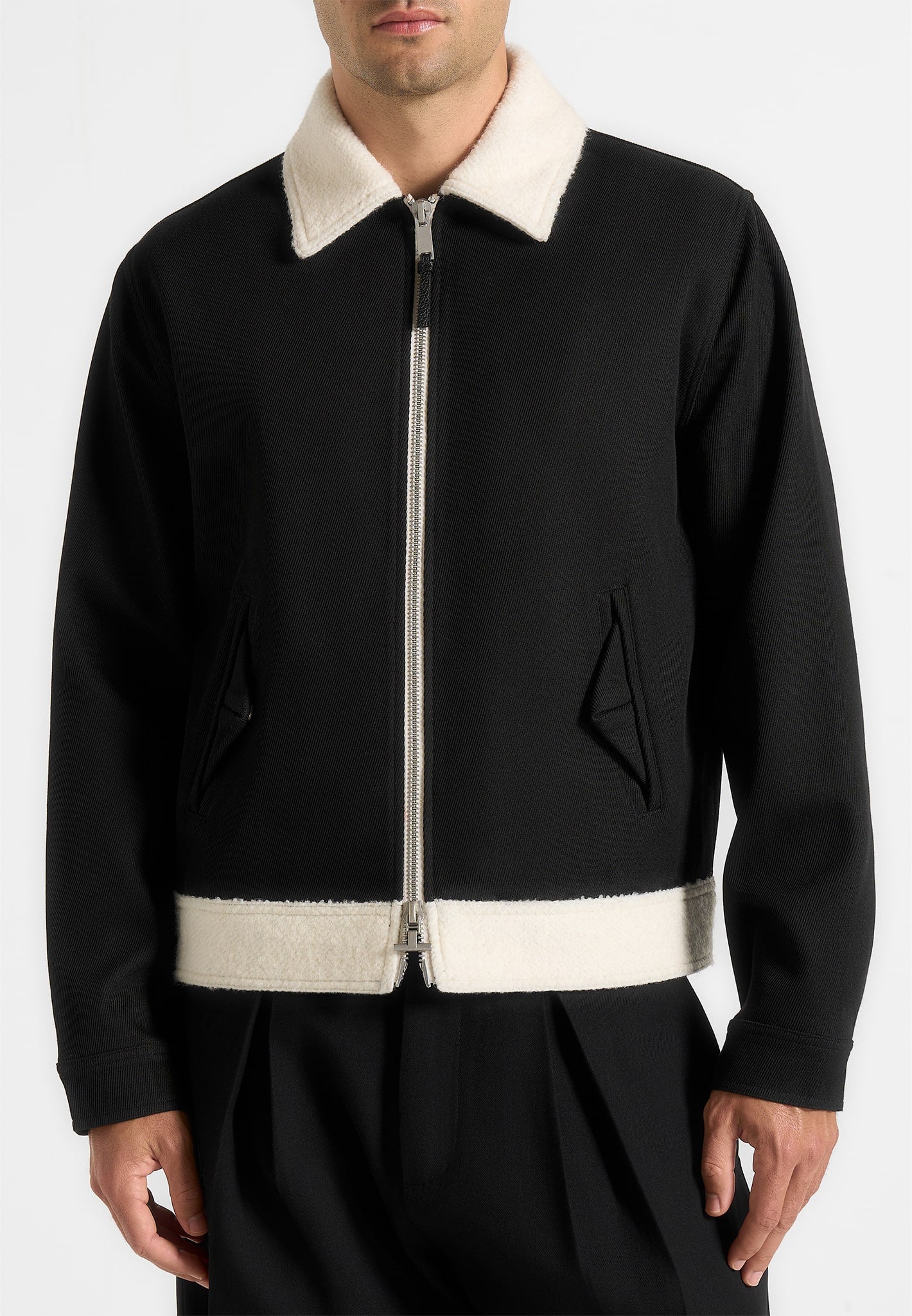 Tony - Twill Contrast Jacket - Black
