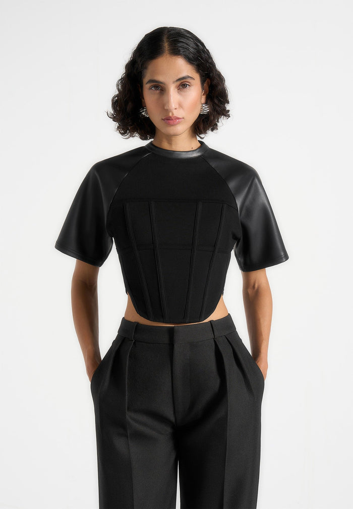 juline-leather-corset-t-shirt-black