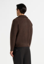 René - Colour Block Zip Through Cardigan - Black/Brown