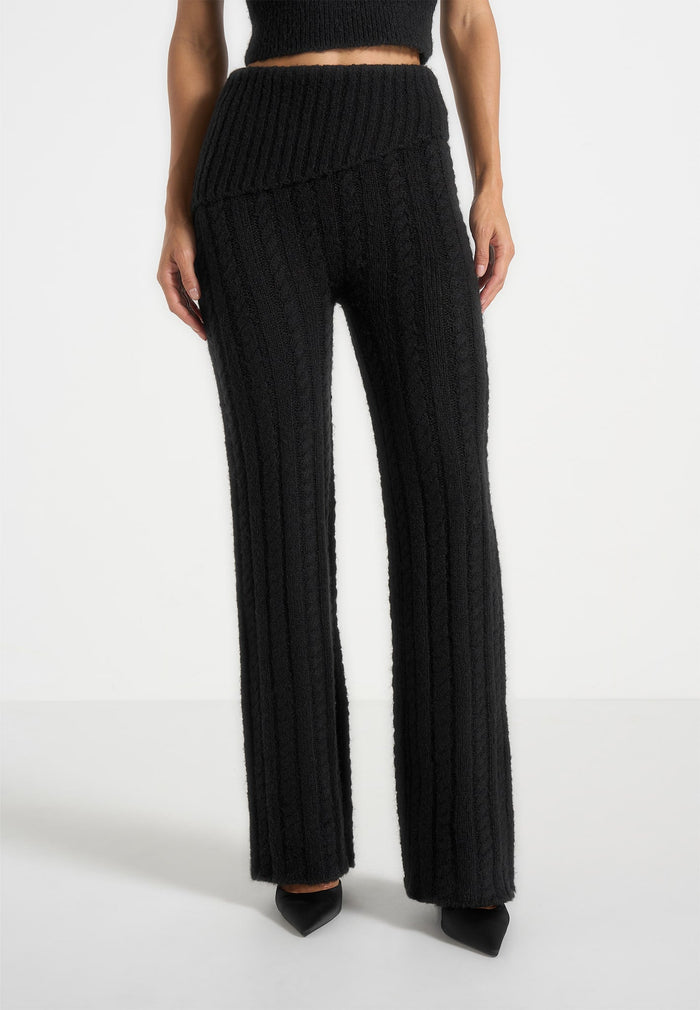 elvy-cable-knit-foldover-fit-flare-bottoms-black