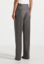 Julie - Speckled Tailored Twin Pleat Trousers - Grey Speckle
