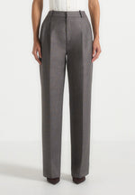 Julie - Speckled Tailored Twin Pleat Trousers - Grey Speckle