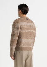 Ayden - Check Wool Knit Jumper - Taupe/Beige