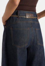 Enora - Hourglass Jean With Chain - Indigo