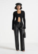 marisa-2-in-1-knit-bandeau-cardigan-black