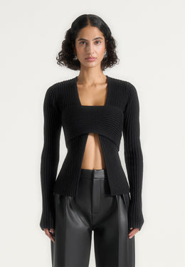 marisa-2-in-1-knit-bandeau-cardigan-black
