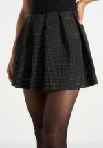 rhinestone-pleated-mini-skort-black