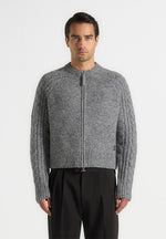 gaby-speckled-cable-knit-zip-cardigan-grey