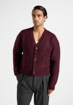 Charlie - Unisex Knitted Cardigan - Wine Red