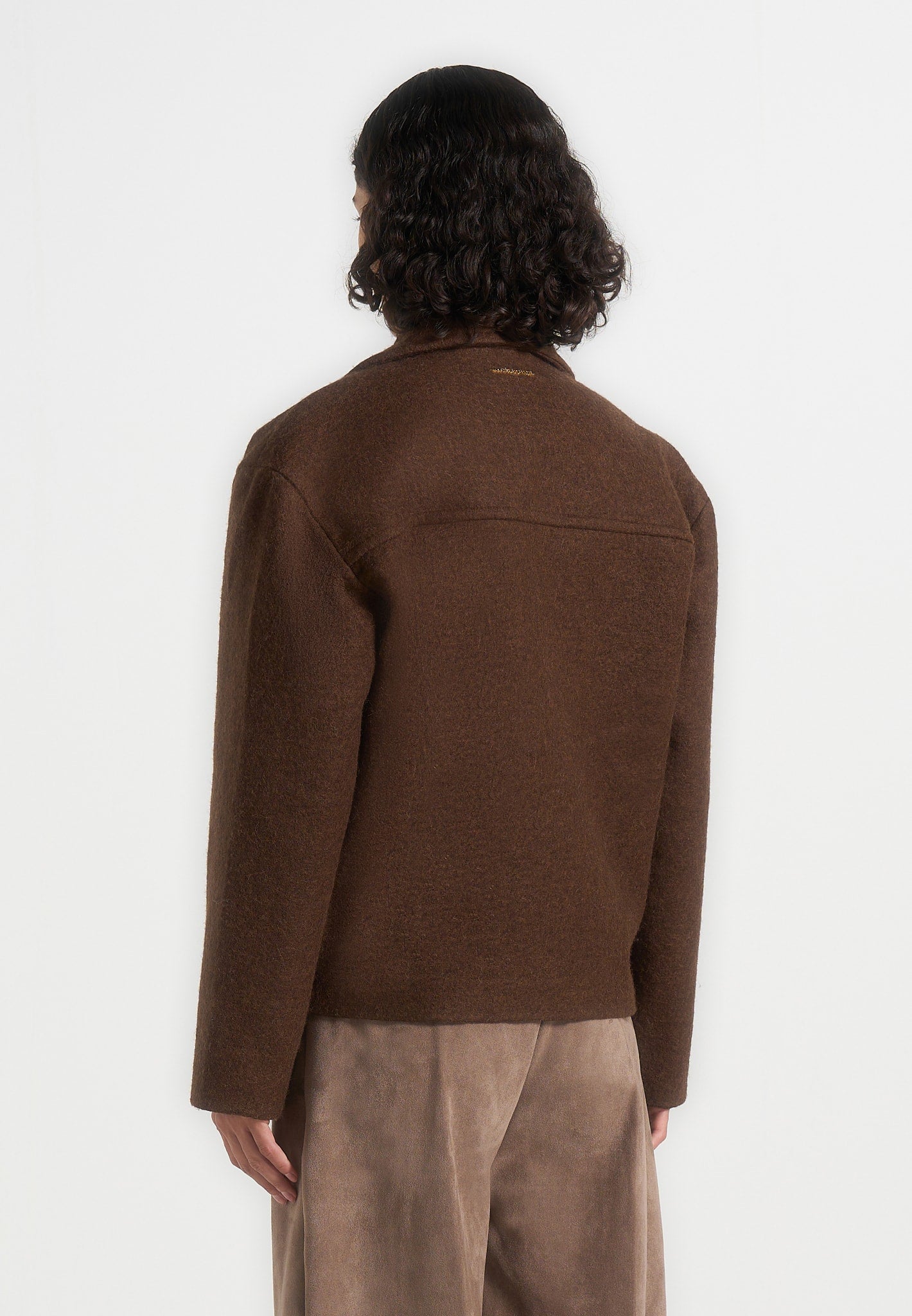 Mika - Unisex Double Breasted Wool Jacket - Brown