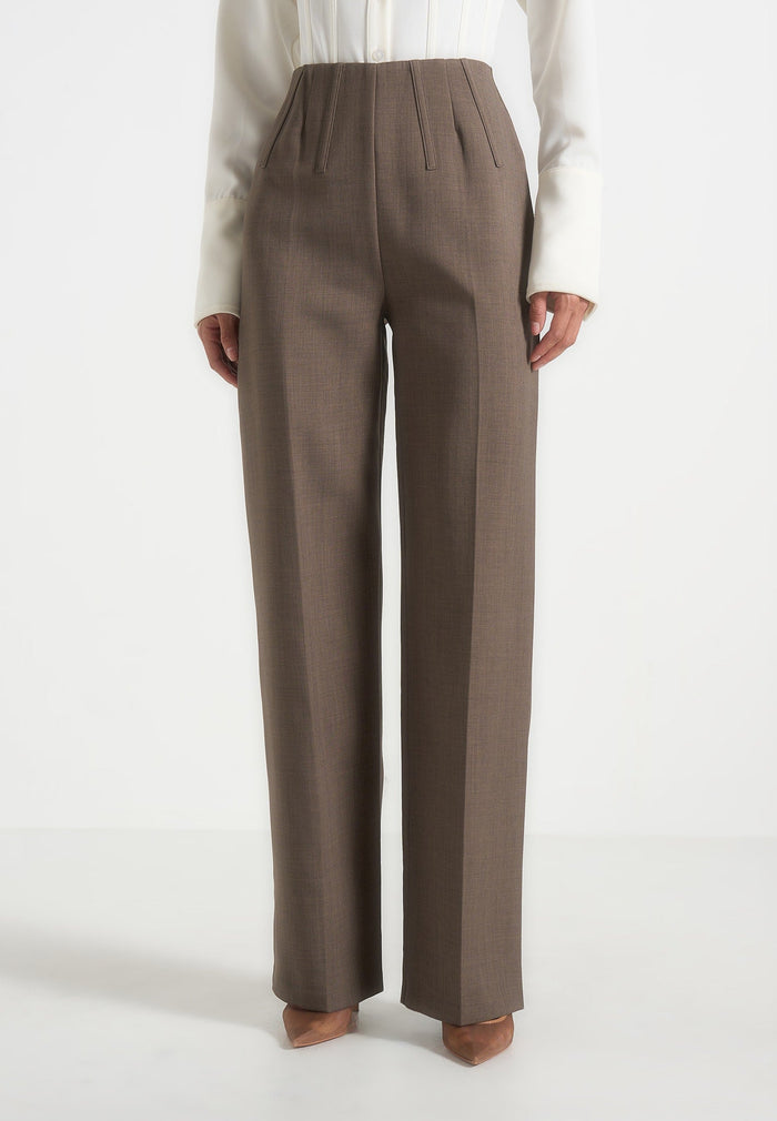 Rafaela - Corset Waist Tailored Trousers - Beige