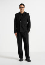 Didier - Double Breasted Tailored Suit Jacket - Black