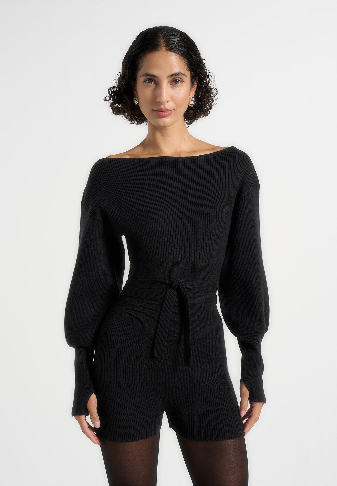 raya-off-shoulder-knitted-playsuit-with-belt-black 