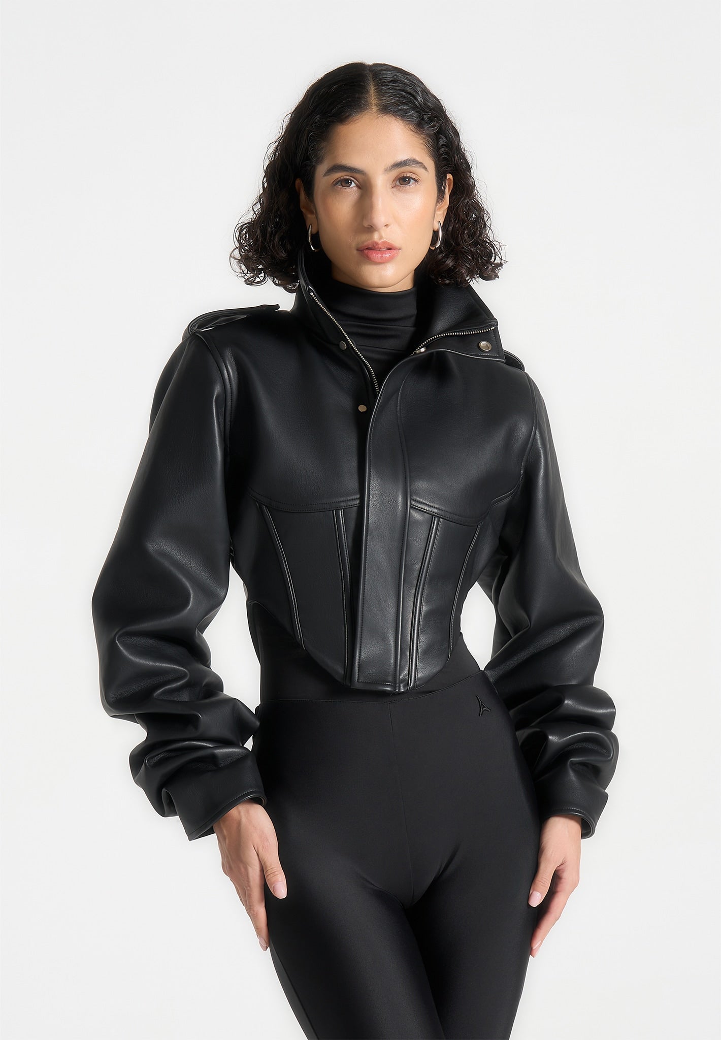 solange-leather-tacked-sleeve-corset-jacket-black