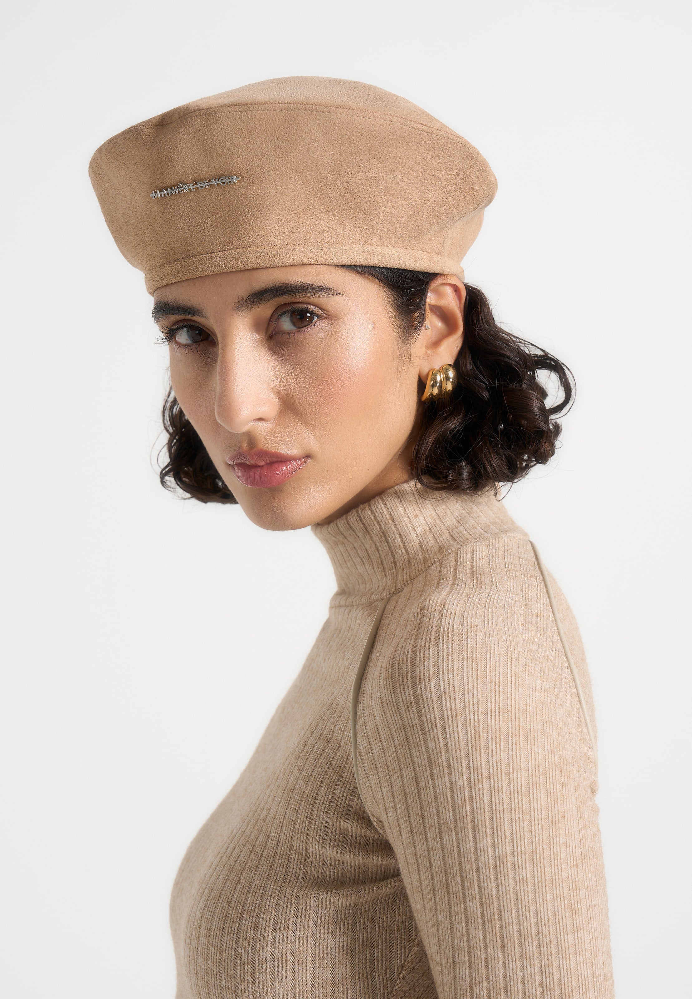 Anya - Suede Beret - Beige 