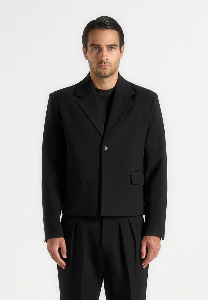 Silas - Tailored Cropped Blazer - Black