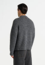 Chris - Brushed Wool Knit Jumper - Grey