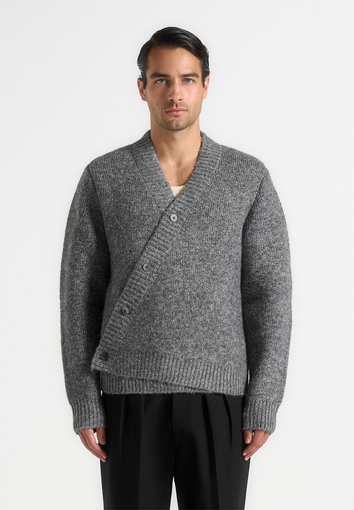 dani-unisex-asymmetric-brushed-wool-knit-cardigan-grey