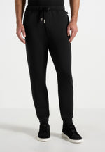 Dion - Neoprene Minimal Tapered Fit Cuffed Joggers - Black