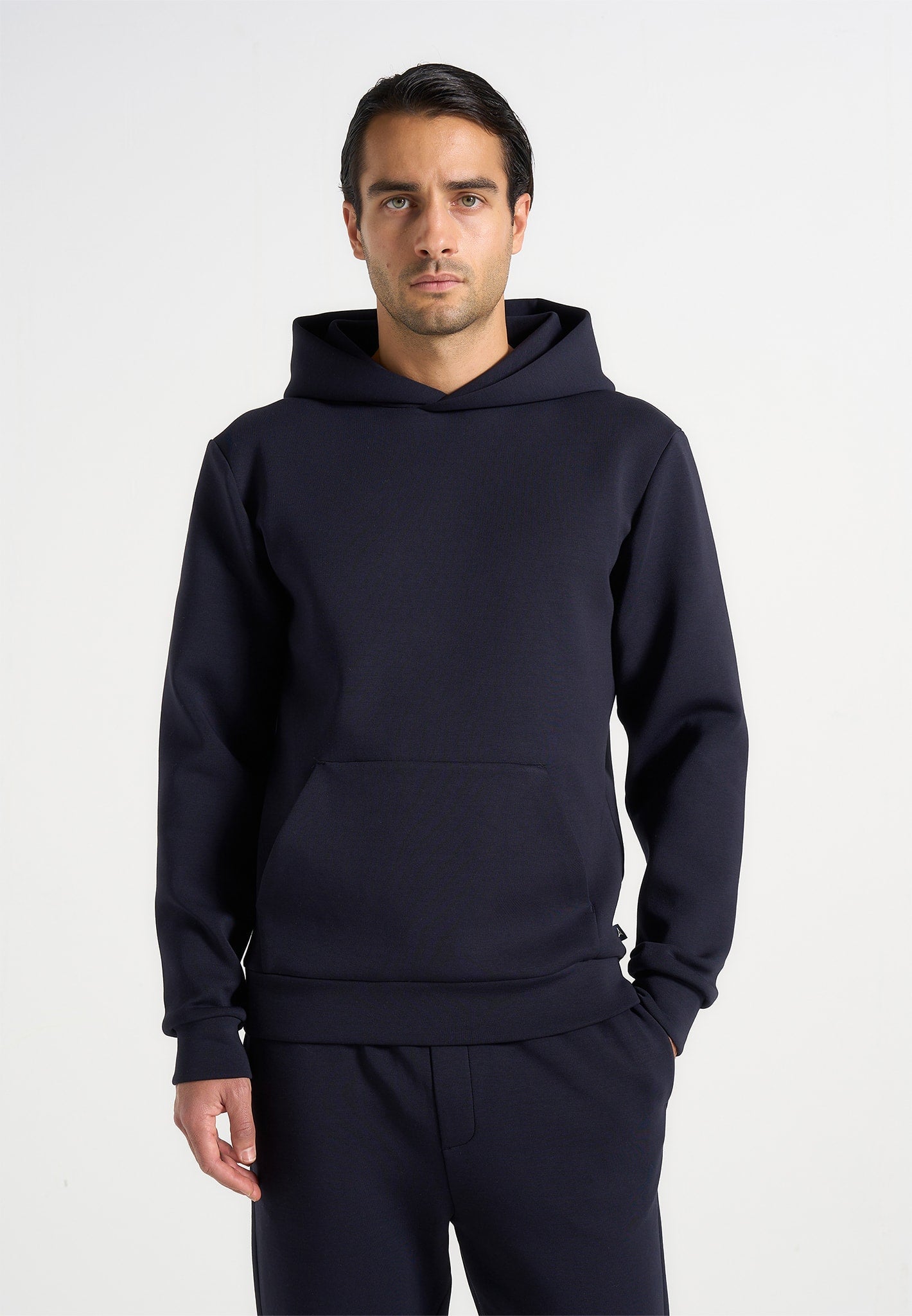 drew-neoprene-minimal-regular-fit-hoodie-navy 